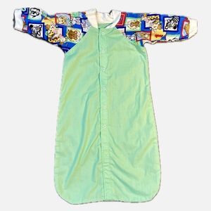 Vintage 80’s Snap Front Animal Print Lightweight Baby Bunting Bag 0-6 Months